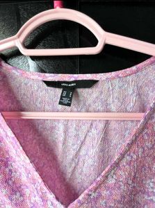 Vero Moda Pink Floral Print V-Neck Dress