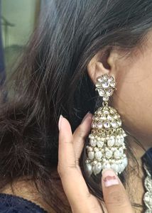 Stunning Jhumka Earrings with Pearls