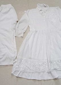 White Chikankari Kurta and Palazzo Set