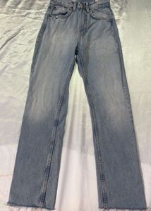 Light Wash High-Waisted Straight Leg Jeans