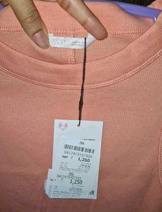 ZARA Peach Ribbed Sleeveless Top