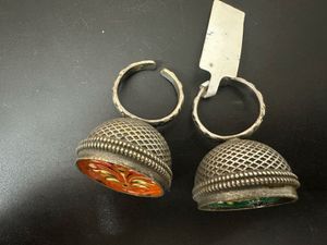 Unique Vintage Silver Tone Dome Rings