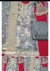 Peach Embroidered Salwar Suit