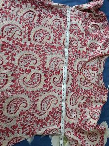 Elegant Red &amp; White Paisley Kurta