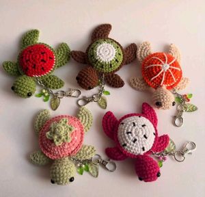 Cute Crochet Turtle Keychains set of 2