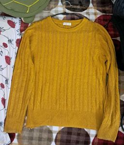 Mustard Cable Knit Sweater 👕