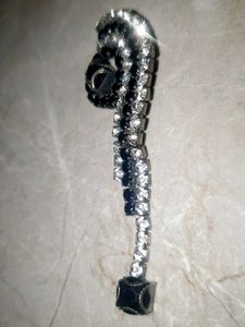 Sparkling Black &amp; Clear Rhinestone Brooch