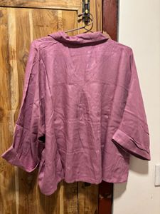 Stylish Pink Satin Button-Up Shirt