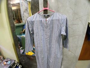 Striped Kurta - Classic Greye &amp; White