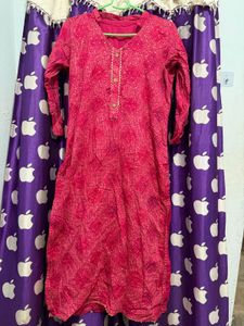 Vibrant Pink Printed Kurta