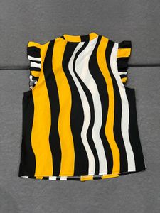 Stylish Striped Flutter Sleeve Top