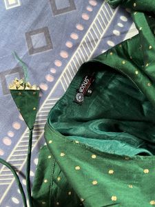 Indus Green party Wear Anarkali Kurta
