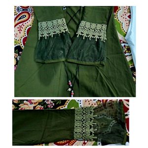 3 piece olive dress