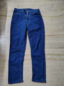 Blue Denim Jeans + Yellow Wristband