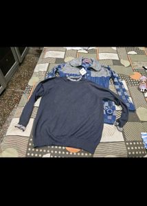 Blue winter cardigan and top free