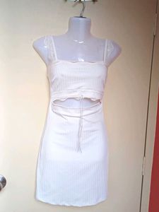 price dropped! White Lace Trim Cut-Out Mini Dress