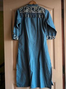 Soch Denim print Cotton Kurta