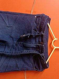 Dark Blue Wide Straight Leg Jeans