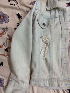 Distressed Light Wash Denim Jacket