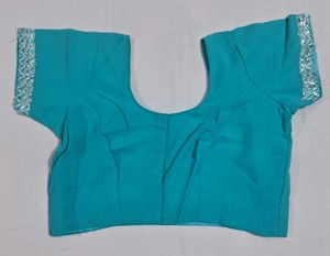 Beautiful Cyan Saree (with blouse)