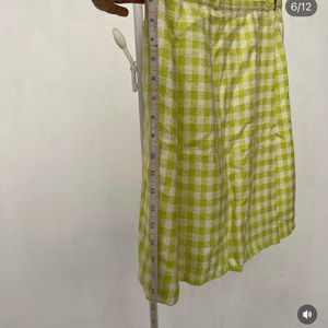 Green checkered wrap around Skirt