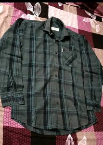 Men's Green Plaid Casual Shirt
