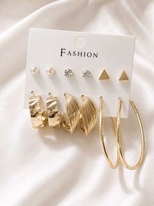 Anti-Tarnish Gold Tone 6 pair of Earring Set