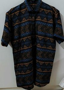 Men's Geometric Print Short Sleeve Shirt
