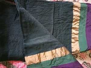 Elegant Dark Green Saree with Gold Border