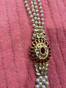 Elegant Pearl and Ruby Necklace Set