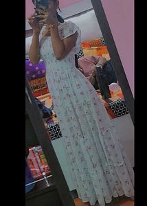 White Floral Tiered Maxi Dress