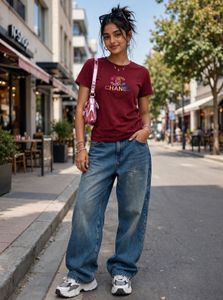Stylish Maroon T-Shirt with Logo