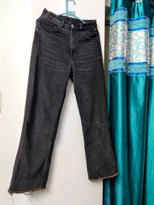 Black Wide Leg Denim Jeans