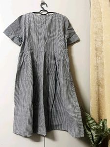 Checked Short-Sleeve Dress