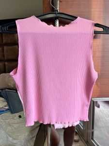 Pink Patchwork Sleeveless Top