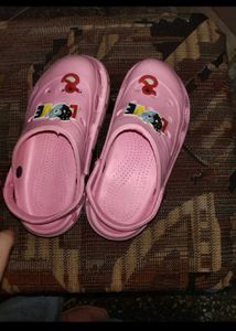 Cute Pink Clogs with "Love" Charm