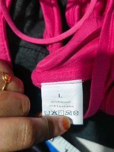 Hot Pink Strappy Halter Bikini Top