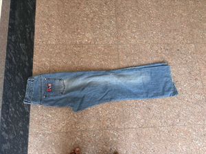 Patched Blue Denim Jeans