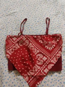 Red Bandana Crop Top