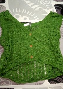 Chic Green Knit Cardigan