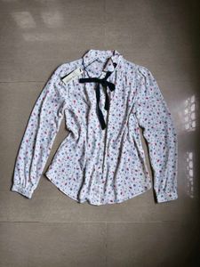 korean Bow Neck Shirt