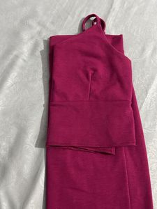 Burgundy Crop Top &amp; Skirt Set Size S