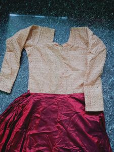 Red Silk Maxi Skirt