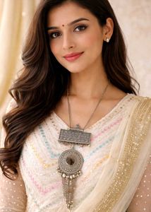 Elegant Embroidered Kurta Set with matching potly