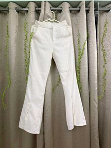 Chic White Split Flare Pants