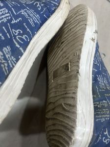 Blue Casual Sneakers with Text Print