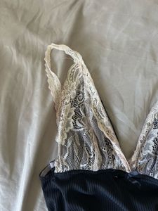 Lace Trimmed Black Babydoll Lingerie