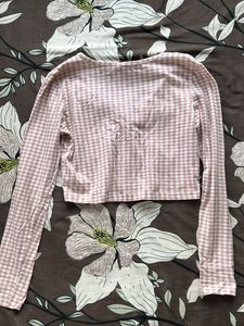 Cute Gingham Cropped Cardigan