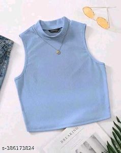Sleek Black Sleeveless Mock Neck Top