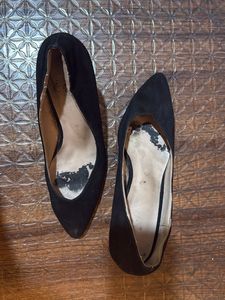 Black Suede Pointed Toe Heels